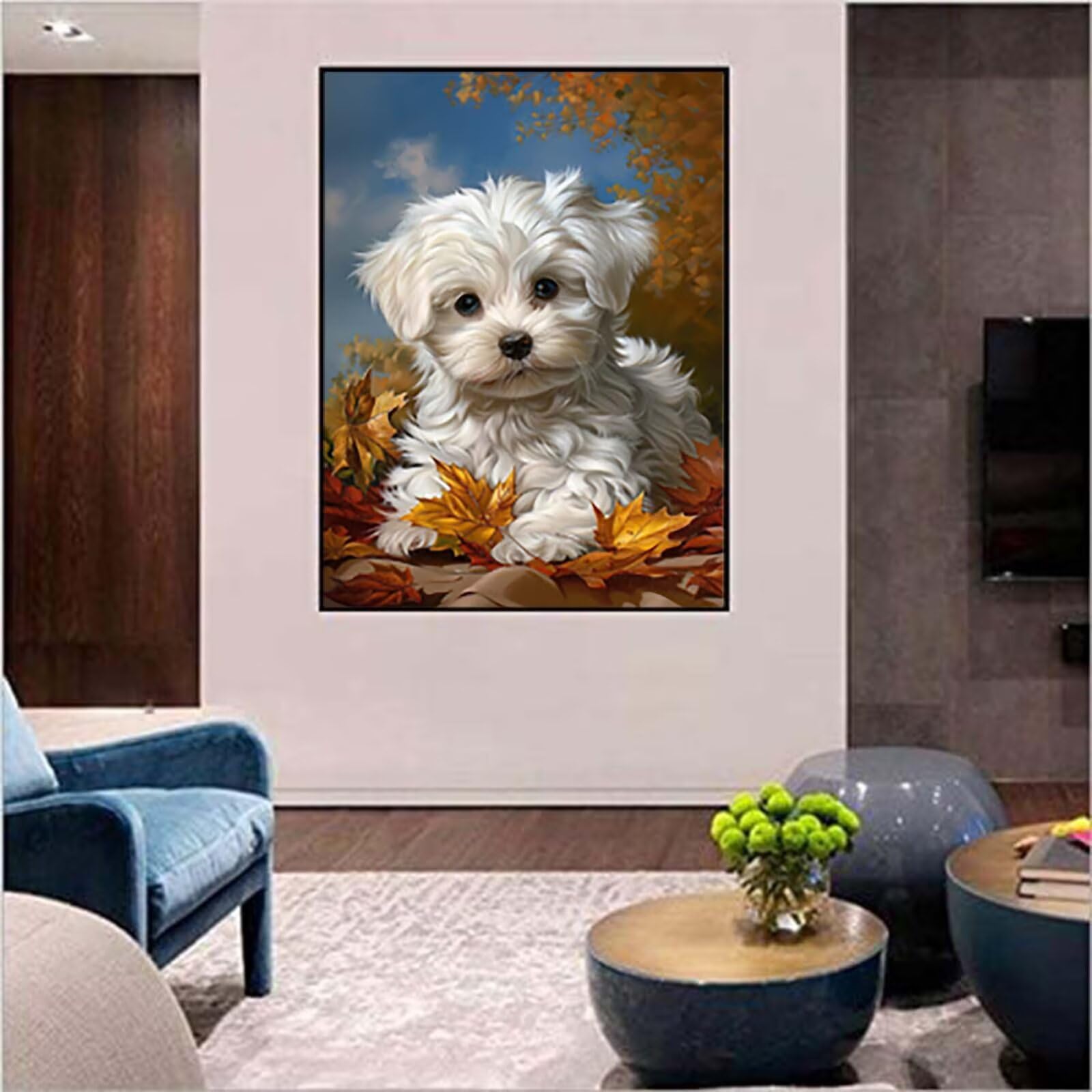 Cane Diamond Painting Adulti 100x135cm, 5D Diamond Painting Kit 4-6374 | Pianta DIY Disegni con Perline da Attaccare, Kit Pittura Adulti, Diamantini Crystal Art, Decorazioni Casa Regalo Donna