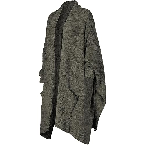 Wearable Blanket Sherpa Poncho Unique Office Work Warm Cozy Shawl TV Throw Blankets, Plush Cape Wrap for Adults