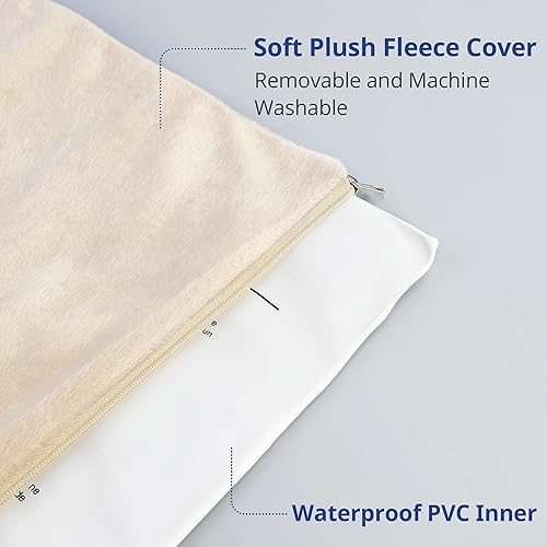 NICREW Cat Heating Pad, Temperature Adjustable Heated Cat Bed with Auto Shut Off Timer, Indoor Pet Heated Bed Mat for Small Dogs, 17.7 x 15.7 Inches(Khaki,17.7"L x 15.7"W x 0.4"Th)