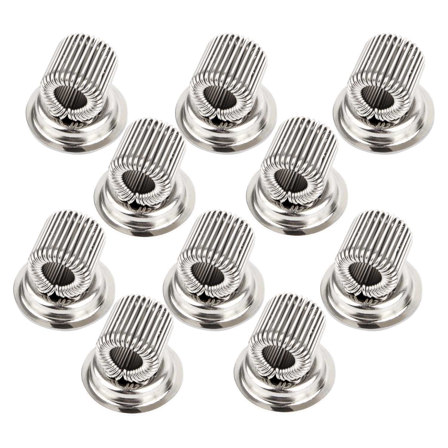 (10 Pack) Magnetic Pen Holder Clip, Stainless Pen Holder Clip with Adjustable Spring Loop, Magno Magnetic Pencil Holder for Refrigerator Whiteboard Erase Board and Bulletin Board Map
