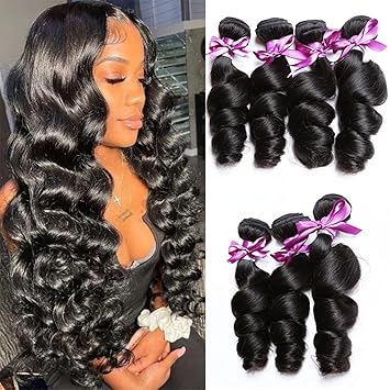 Perstar Peruvian Virgin hair Loose Wave Bundles Remy Human Hair Extension 3 bundles Uprocessed Virgin Hair Natural Color (22 24 26)