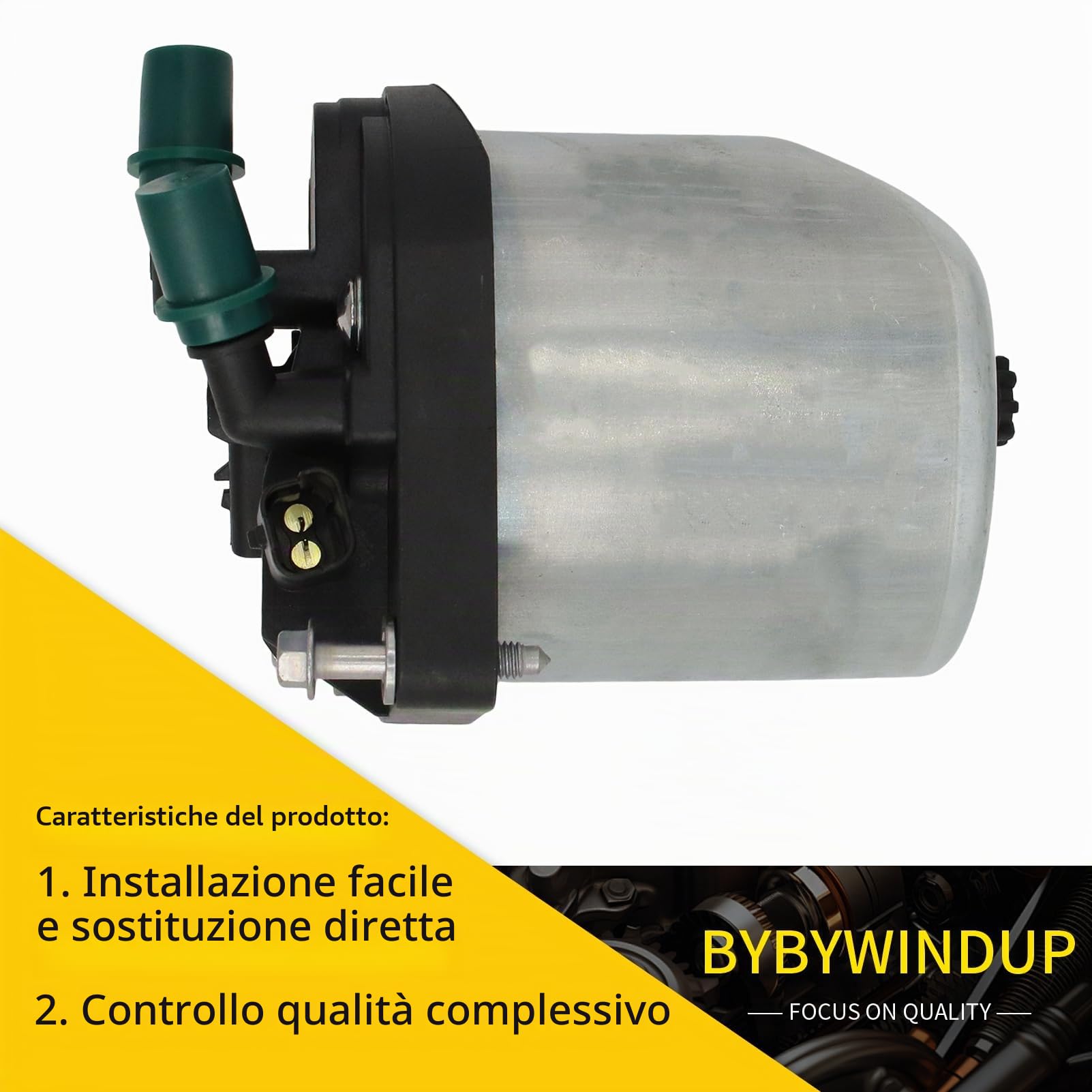 Alloggiamento testa filtro carburante con filtro compatibile con Mondeo Fiesta C-Max Focus Transit S60 V60 sostituzione per 9809721080 1906.E6