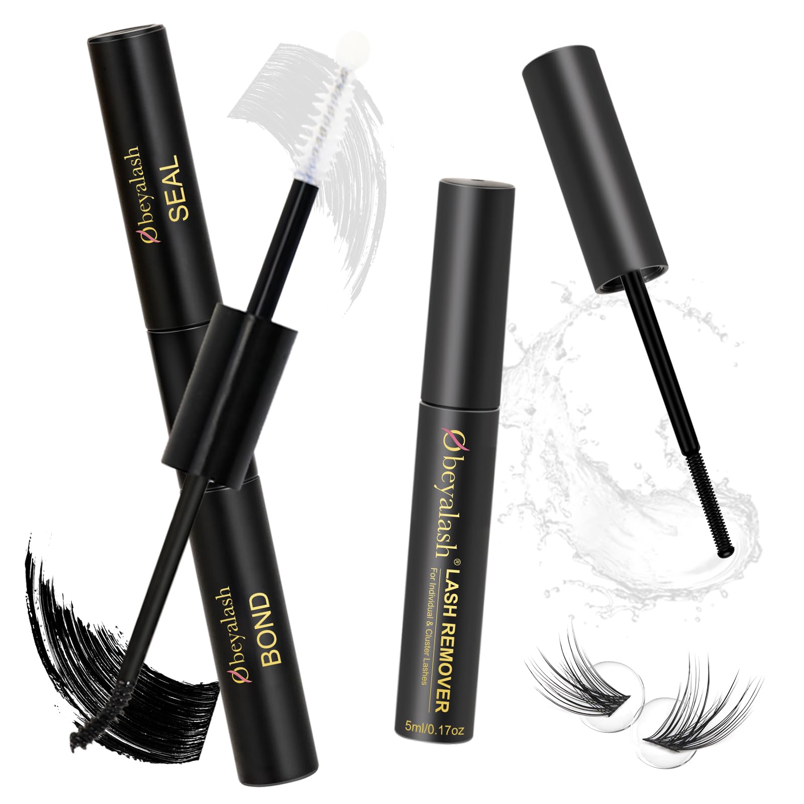 Obeyalash Lash Bond & Seal Set mit Remover – Wimpernkleber & Entferner für Cluster Lashes & DIY Wimpernverlängerung, wasserfester Halt, kontrollierte Anwendung
