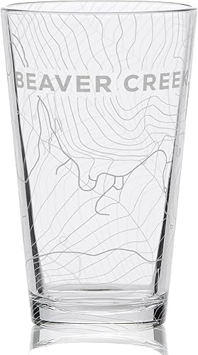 Vista 10 de BRECKENRIDGE COLORADO Engraved Pint Glass Great Ski Resort Mountain Topography Map Gift Idea!