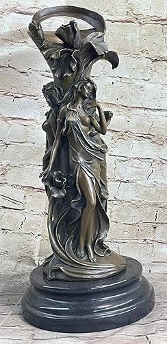 Miniatura 2 de EUROPEAN BRONZE Art Deco Nouveau Sexy Desnuda Mujer Semi Desnuda Figurativa Estatua De Bronce Genuino Hecho A Mano