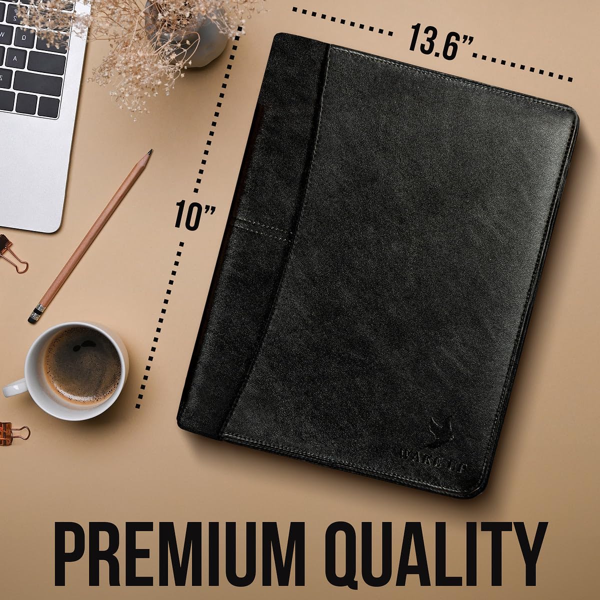 Generic Premium Leather Portfolio Folder Set, Professional Padfolio for Women & Men, Textured Synthetic Leather, Zippered Business Binder, Clipboard, Legal Pad, A4 Notepad Holder,Interviews, Meetings - Image 4