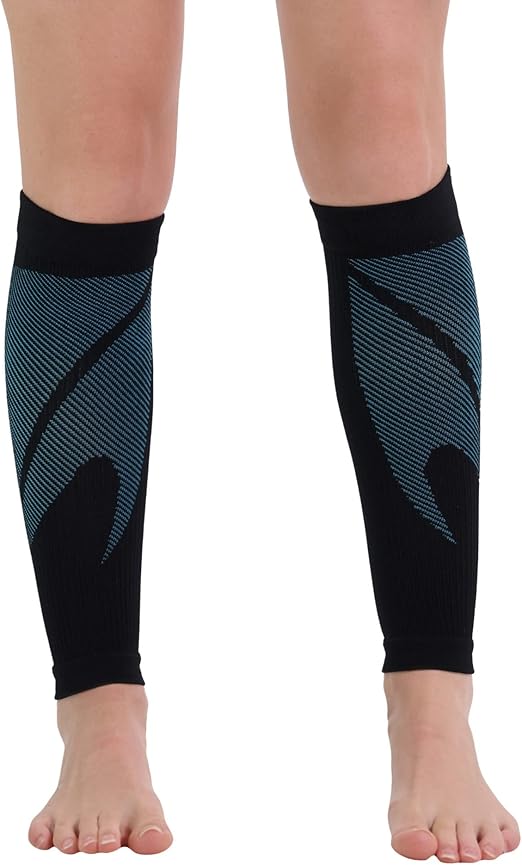 CompressionZ Calf Compression Sleeves for Men & Women | Running Shin Splint Support - Footless Socks Varicose Pain Relief