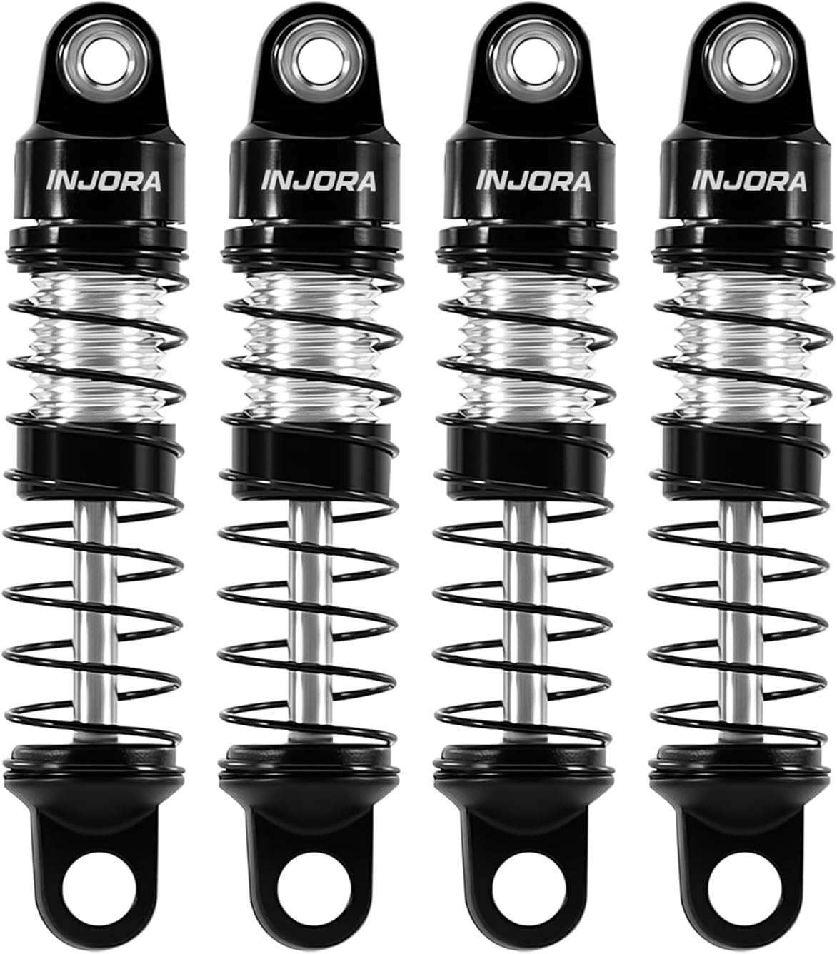 INJORA Aluminum 26mm Oil Shocks for 1/30 Axial SCX30(Black Silver)