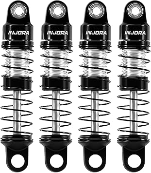 INJORA Aluminum 26mm Oil Shocks for 1/30 Axial SCX30Black Silver
