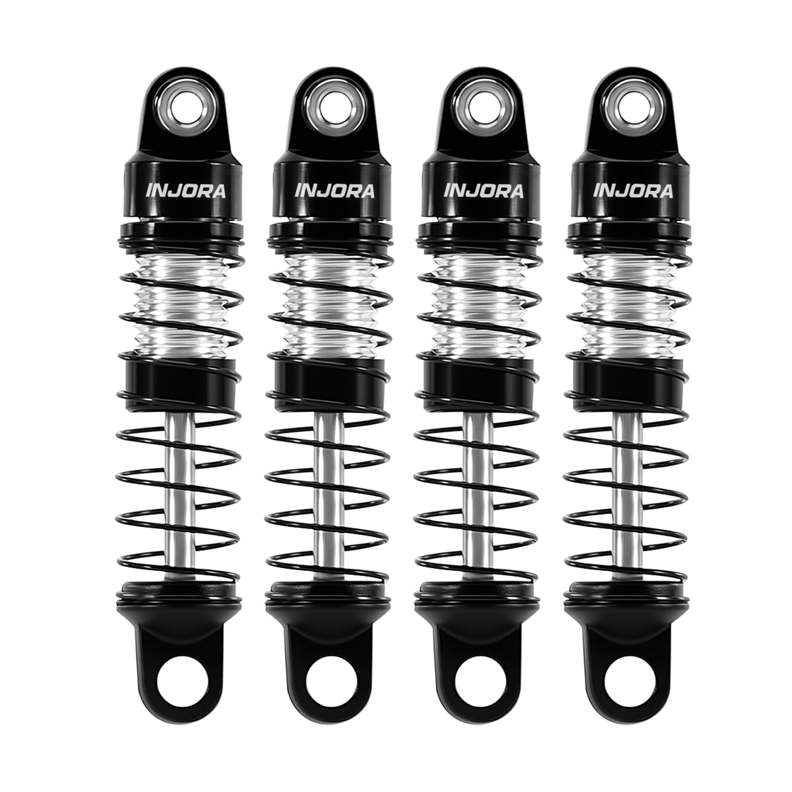 INJORA Aluminum 26mm Oil Shocks for 1/30 Axial SCX30, Black Silver