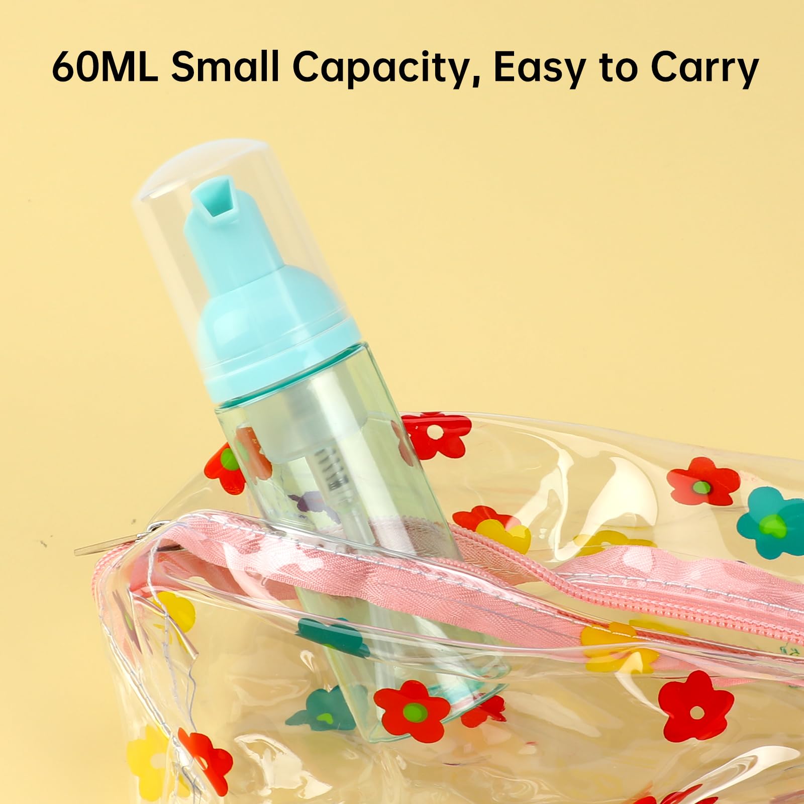 3 Bottigliette Viaggio Per Sapone Schiumogeno - Ricaricabili, Trasparenti, 50ml - Foto 2