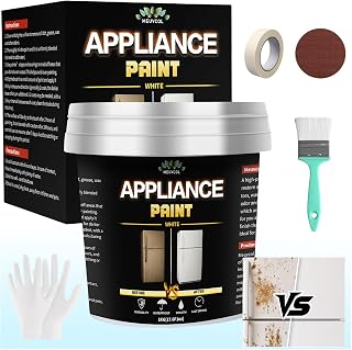 Appliance Paint White, 35 Floz Refrigerator Paint For Metal & Plastic Surface, Touch Up Coating For Fridge, Dishwasher, Washer, Microwave, Rust Preventative Coating With Tool