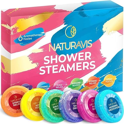 Shower Steamers - Set de regalo de aromaterapia, bombas de ducha perfumadas de eucalipto y menta para aliviar el estrés y relajarse, 6 tabletas de