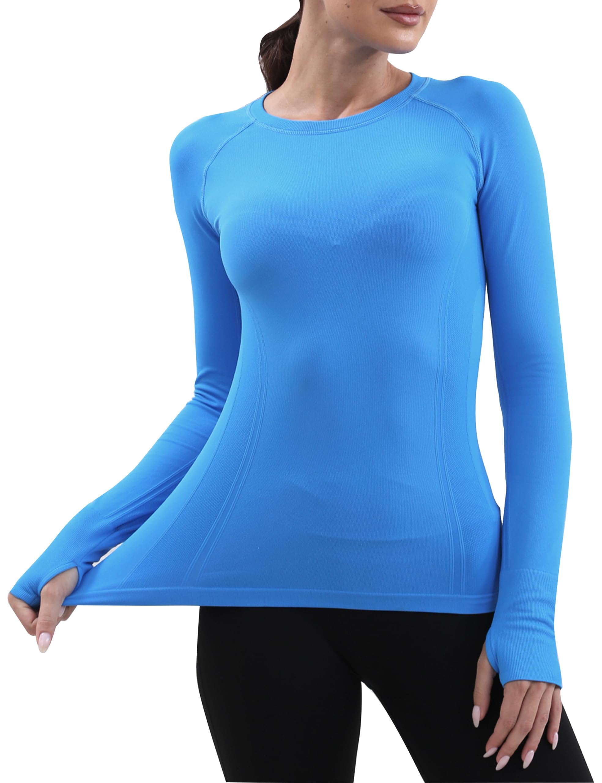Gxpok Athletic Long Sleeve Tops For Women Slim Fit,High