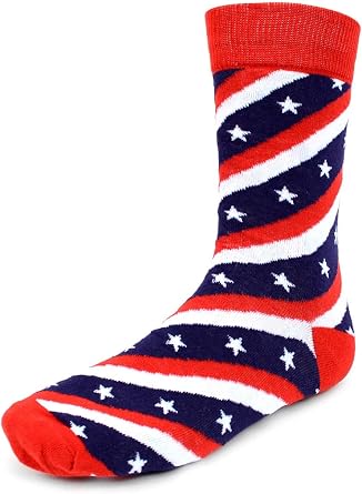 Parquet Mens Fun Crew Socks, Sock Size 1013 Shoe Size 612.5, Great HolidayBirthday Gift , Large , American Texas Flag