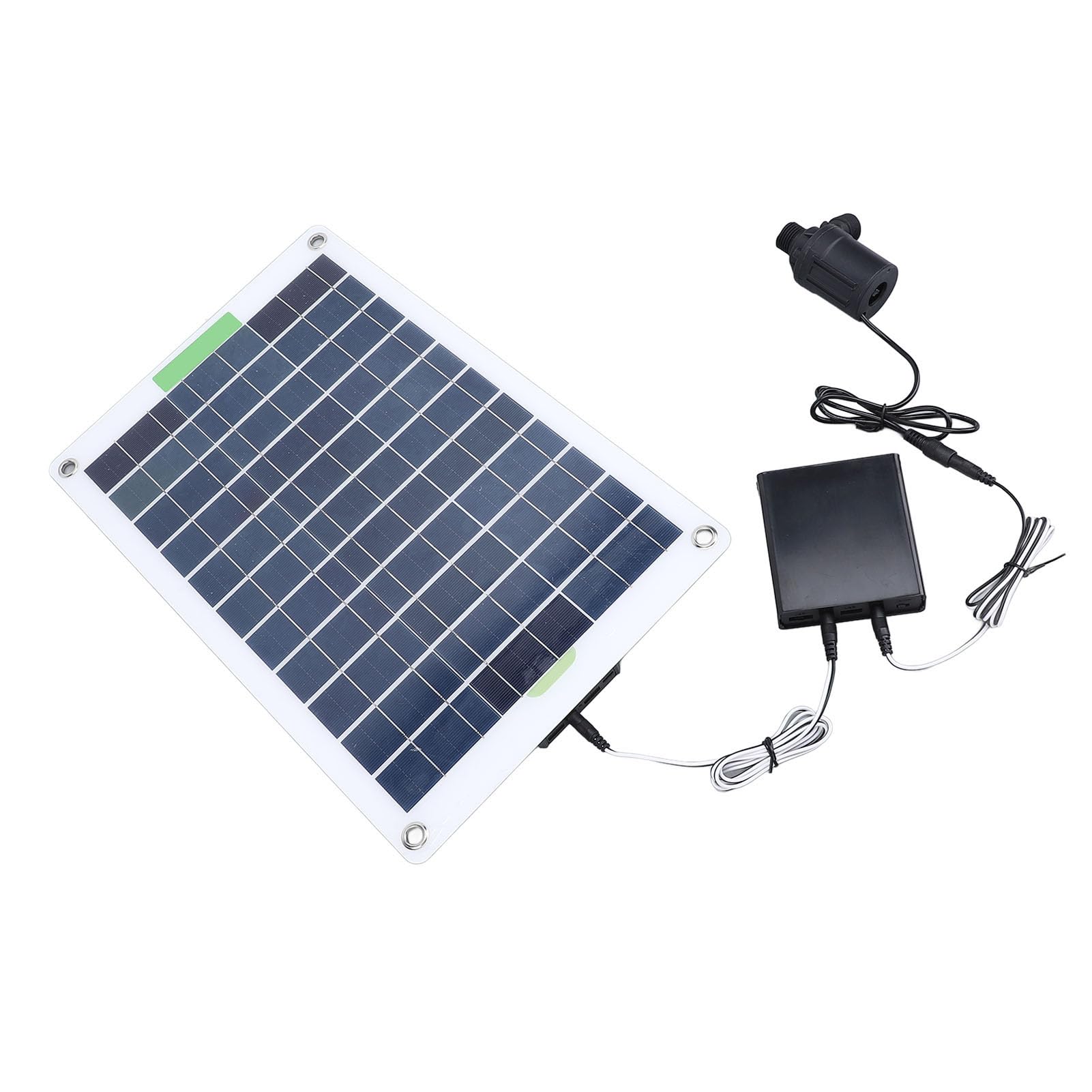 Wakects Bomba de Agua Solar, Kit de Bomba de Agua Solar 100W, Panel de Silicio Monocristalino, Elevación de 5m, Caja de Almacenamiento de Energía para Jardín, Estanque, Pecera, Acuario