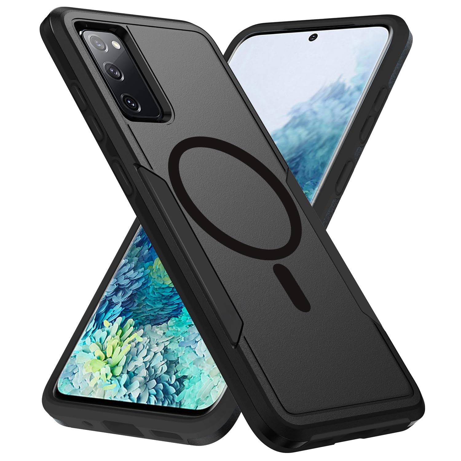 for Samsung Galaxy S20 FE 5G Case,[Compatible with Magsafe] [Military Grade Drop Tested] Shockproof Magnetic Tough Rugged Protective Phone Case (Black)