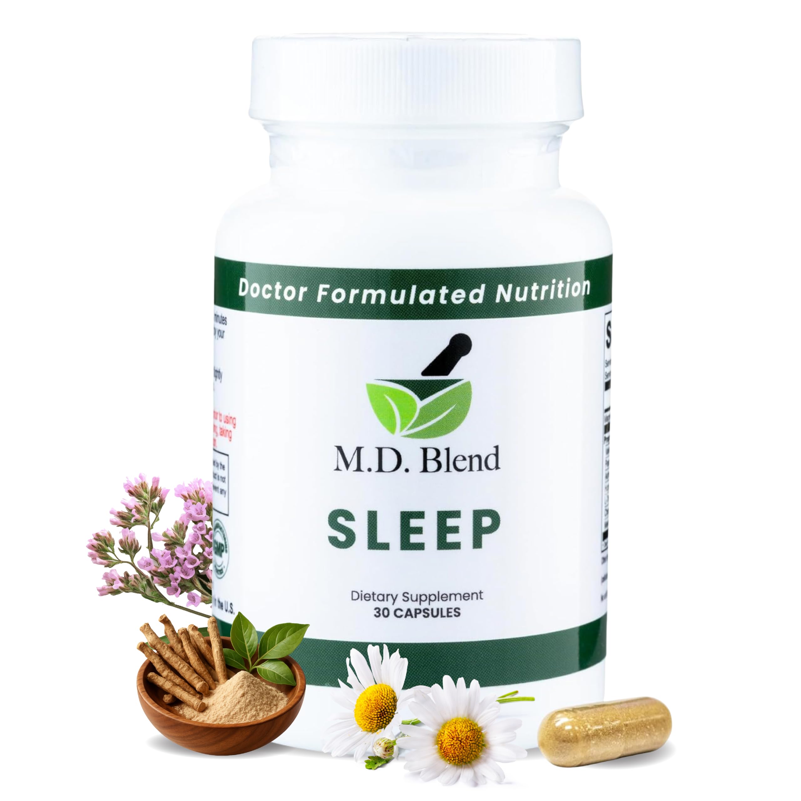 Sleep - Natural Sleep Aids for Adults with l theanine Supplement, Ashwagandha, Magnesium, Valerian Root, Melatonin - Non-Habit Forming Formula for Rejuvenating - 30 Capsules (Pack of 1)