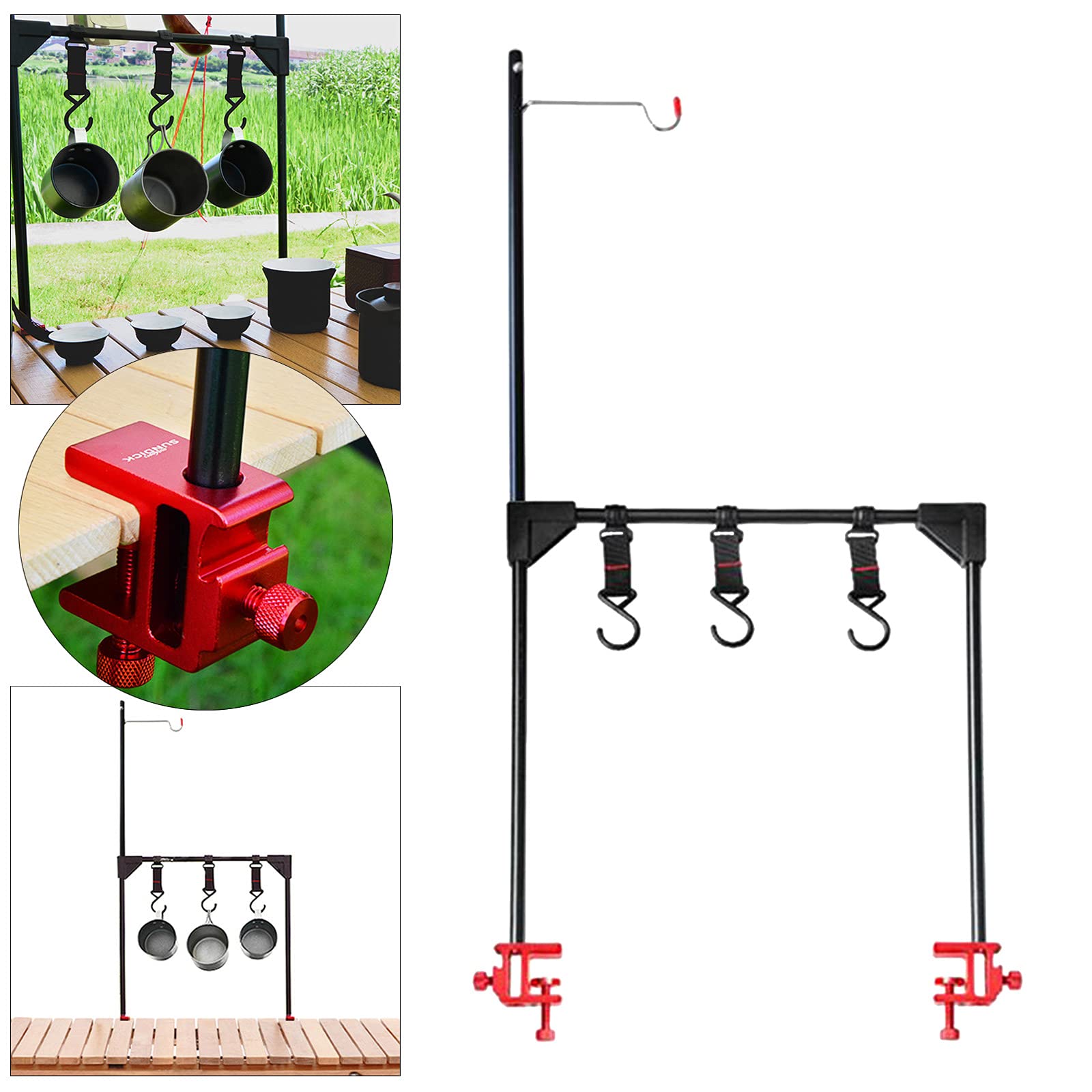 Colaxi Camping Lantern Stand Hanging Rack Lightweight Detachable Tent Lamp Stand Hanging Poles Hanger Holder Stick - Lantern Hook Rack
