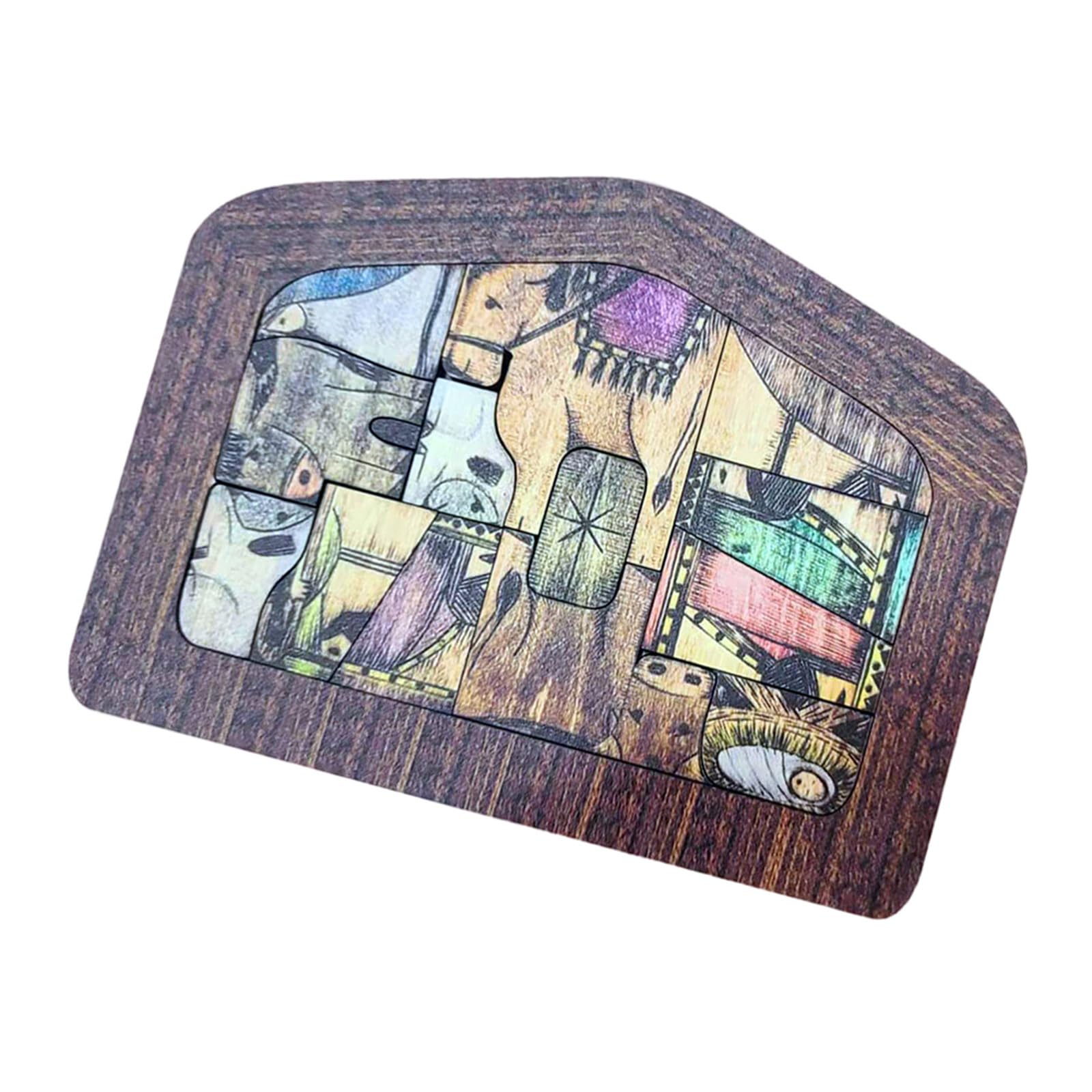 Xinsheinelry Handcraft Wood Nativity Scene Figurine Exquisites Detail Nativity Puzzle for Home Decorations Featurings Jesuss Birth Religious Home Decors