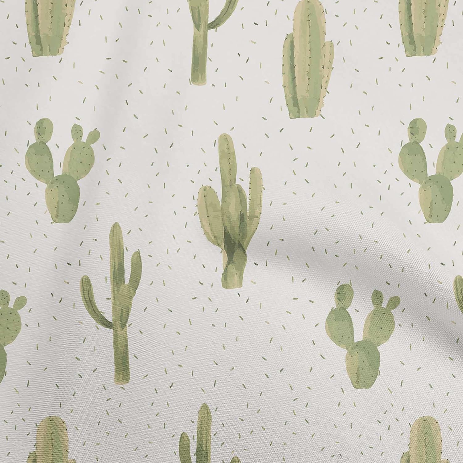 oneOone Viscose Chiffon Light Blue Fabric Cactus DIY Clothing Quilting Fabric Print Fabric by Yard 42 Inch Wide