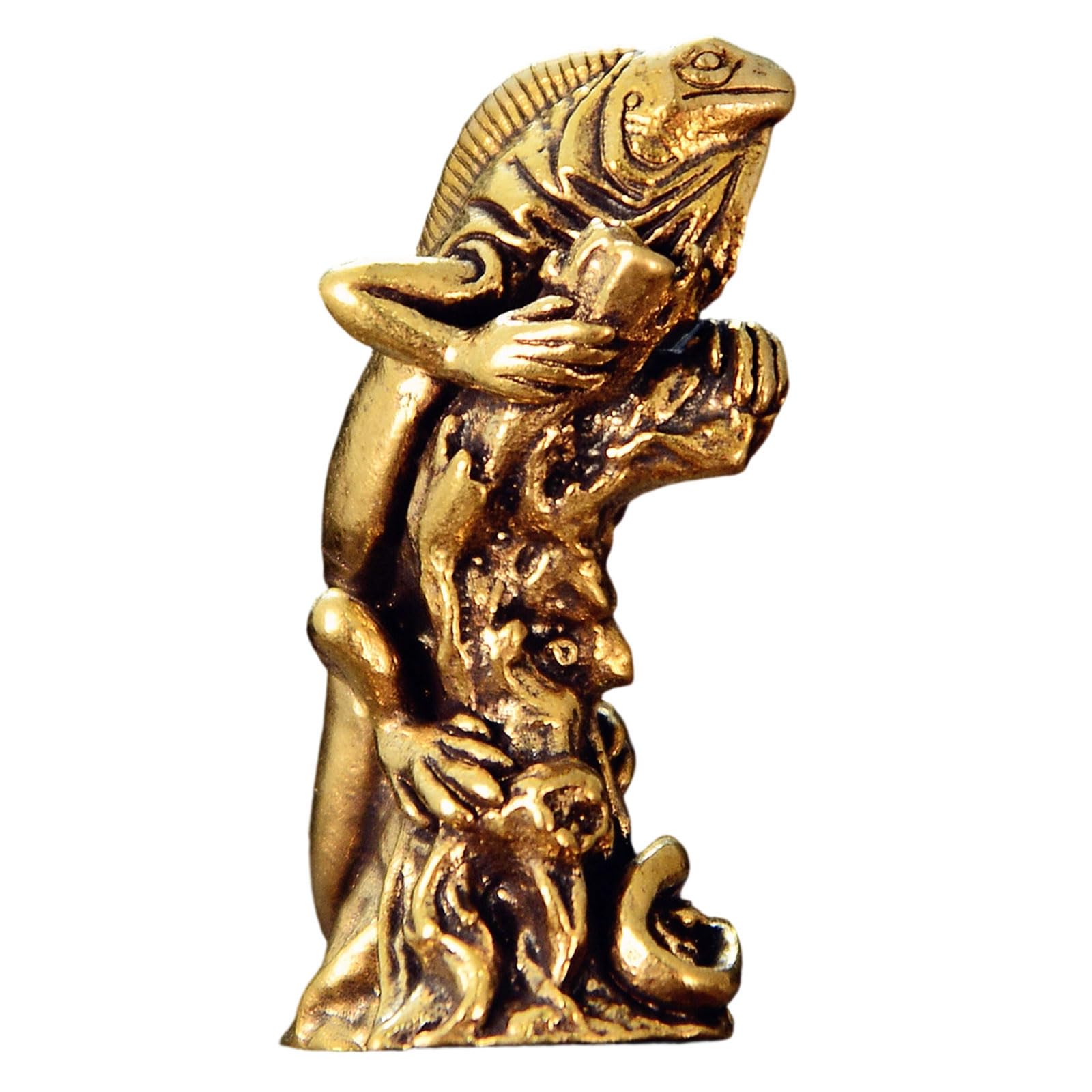 alloneslife Brass Lizards Figurines Lizards Statues for Home Decorations Animal Sculptures Animal Sculptures Desktop Ornament Statues Home Decor
