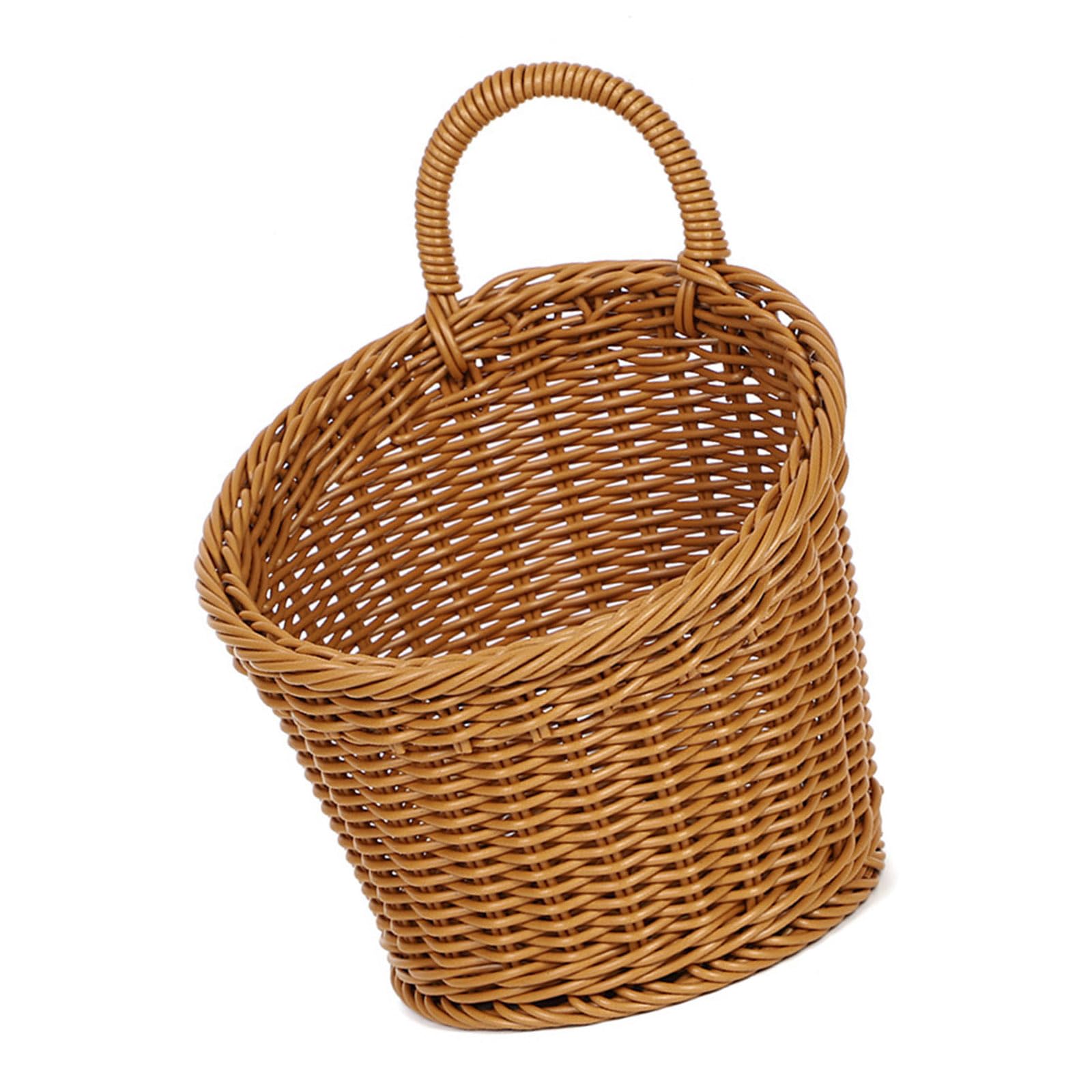 Retro Styles Handwoven Wall Basket Multipurpose Household Container Portable Materials Retro Storage Bin for Homes