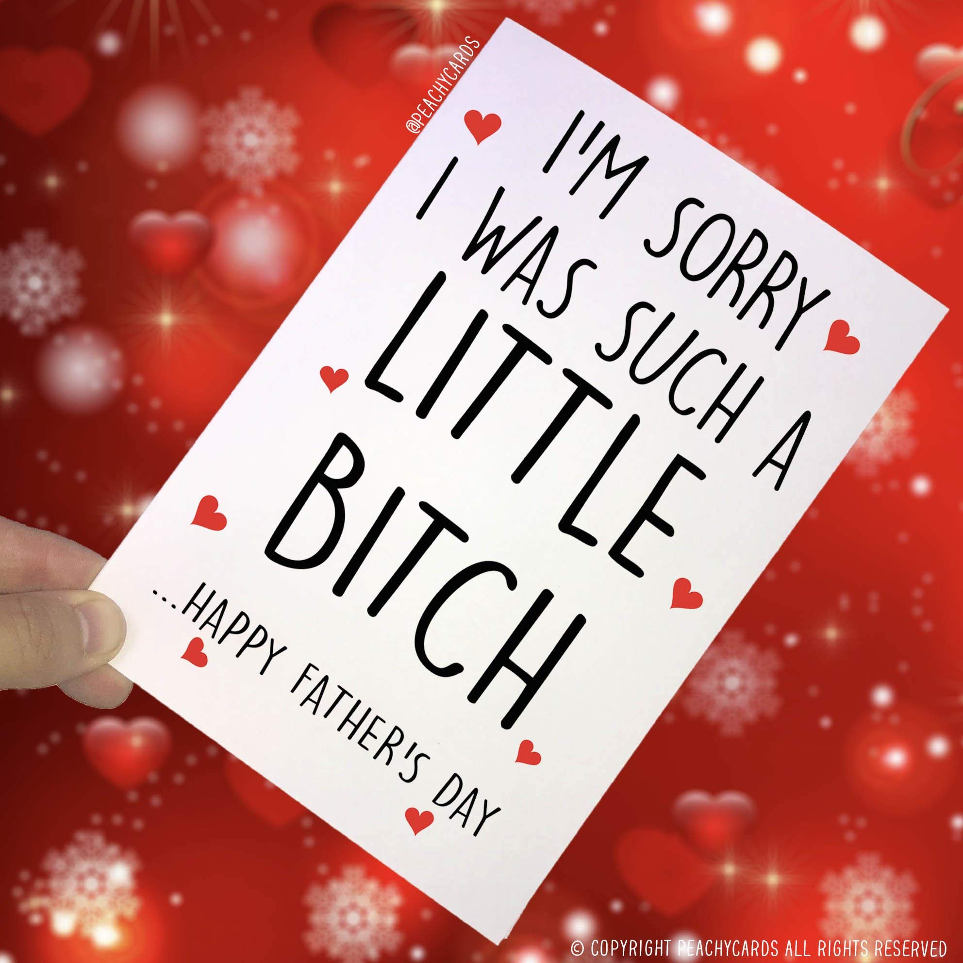 Funny Fathers Day Card Funny Dad Card Funny Card for Fathers Day Dad Card Sorry I was A Little Bitch, Novelty, Banter, Joke Fun Cards PC126