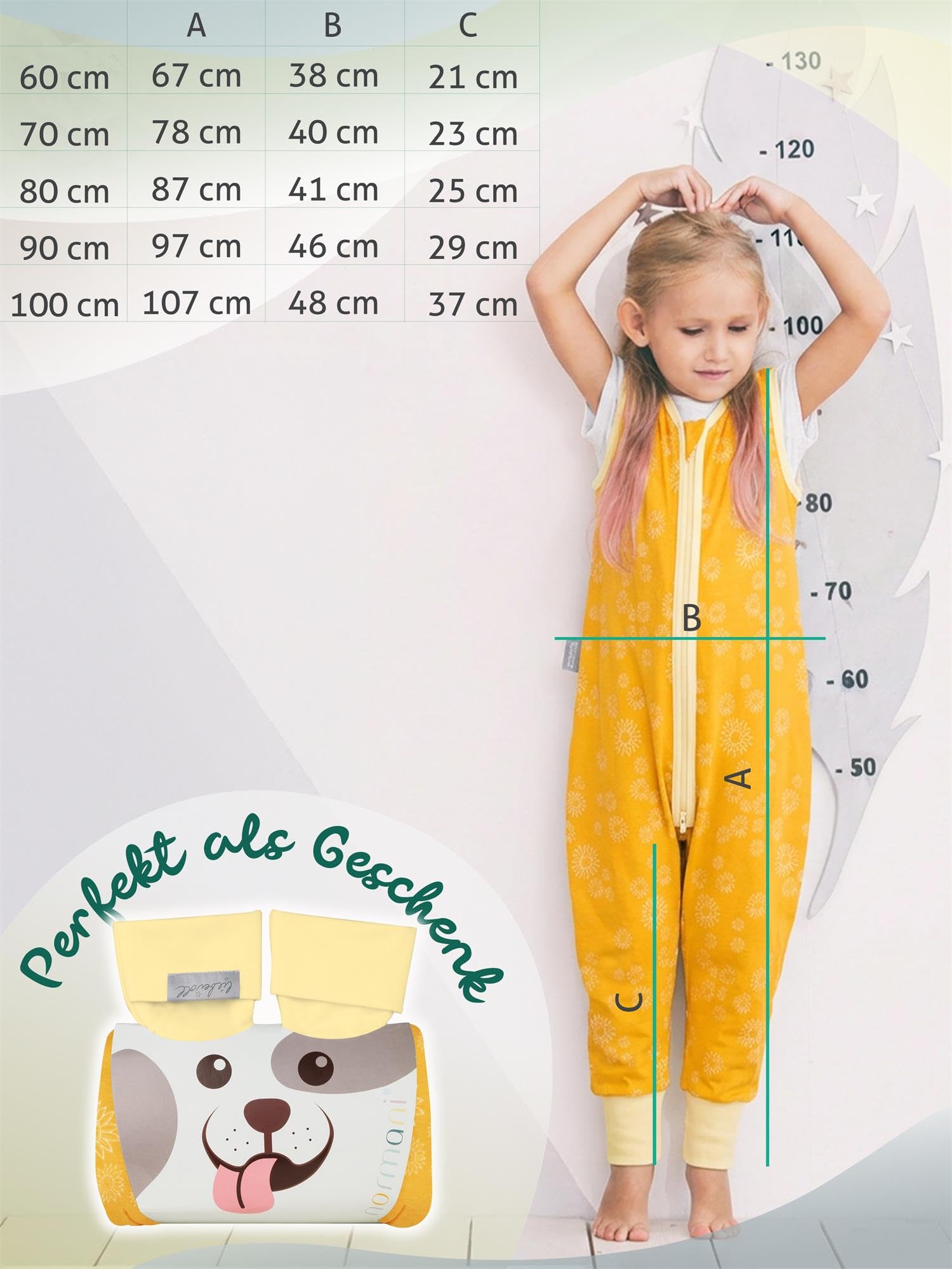 normani Kinder Kapuzentuch Frottee Wickeltuch Kapuzenhandtuch aus 100% Bio-Baumwolle - Baby Badehandtuch 100x100 cm Gelb 2.5 TOG 100 x 100 cm