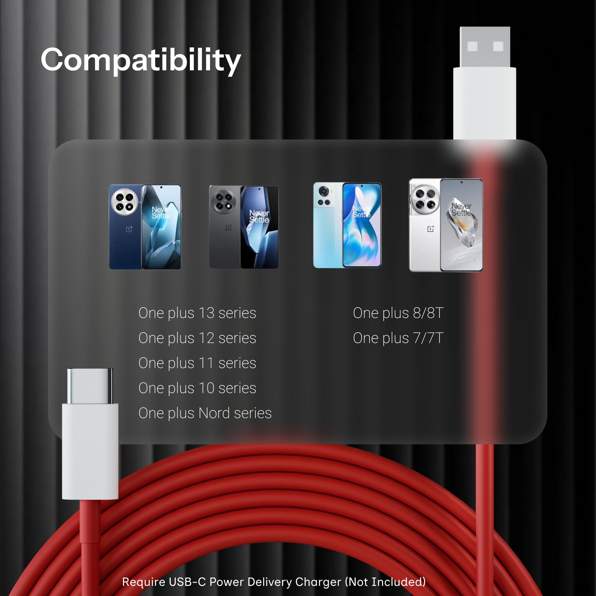 100W Fast Charging cable USB A to Type C Compatible for OnePlus By HOMEMO — Amazon image 6