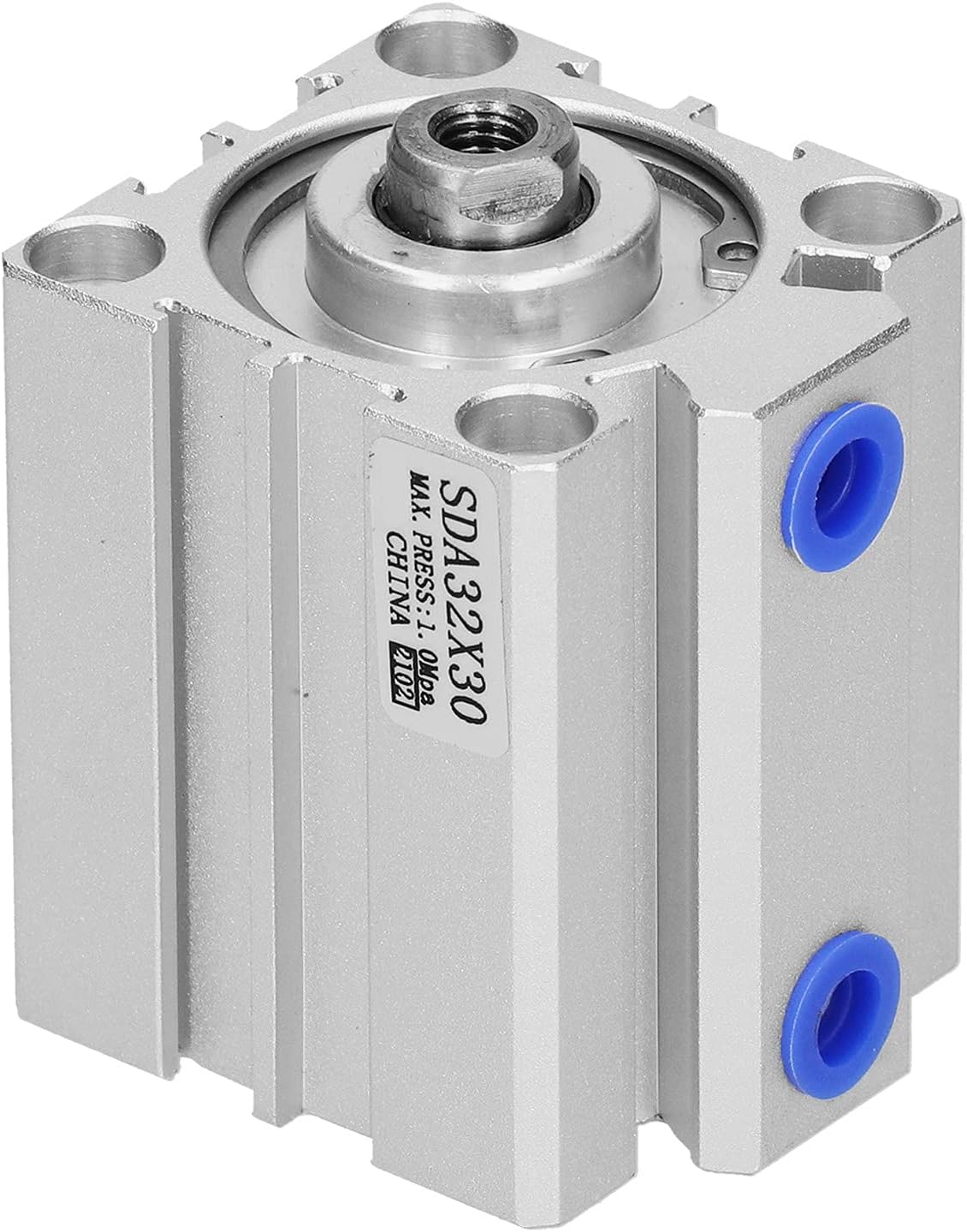 Air Cylinder Double Acting Thin Pneumatic Component, Aluminum Bore 32mm, Stroke 40mm - Durable, Compact Design for Tight Spaces (SDA32x30)