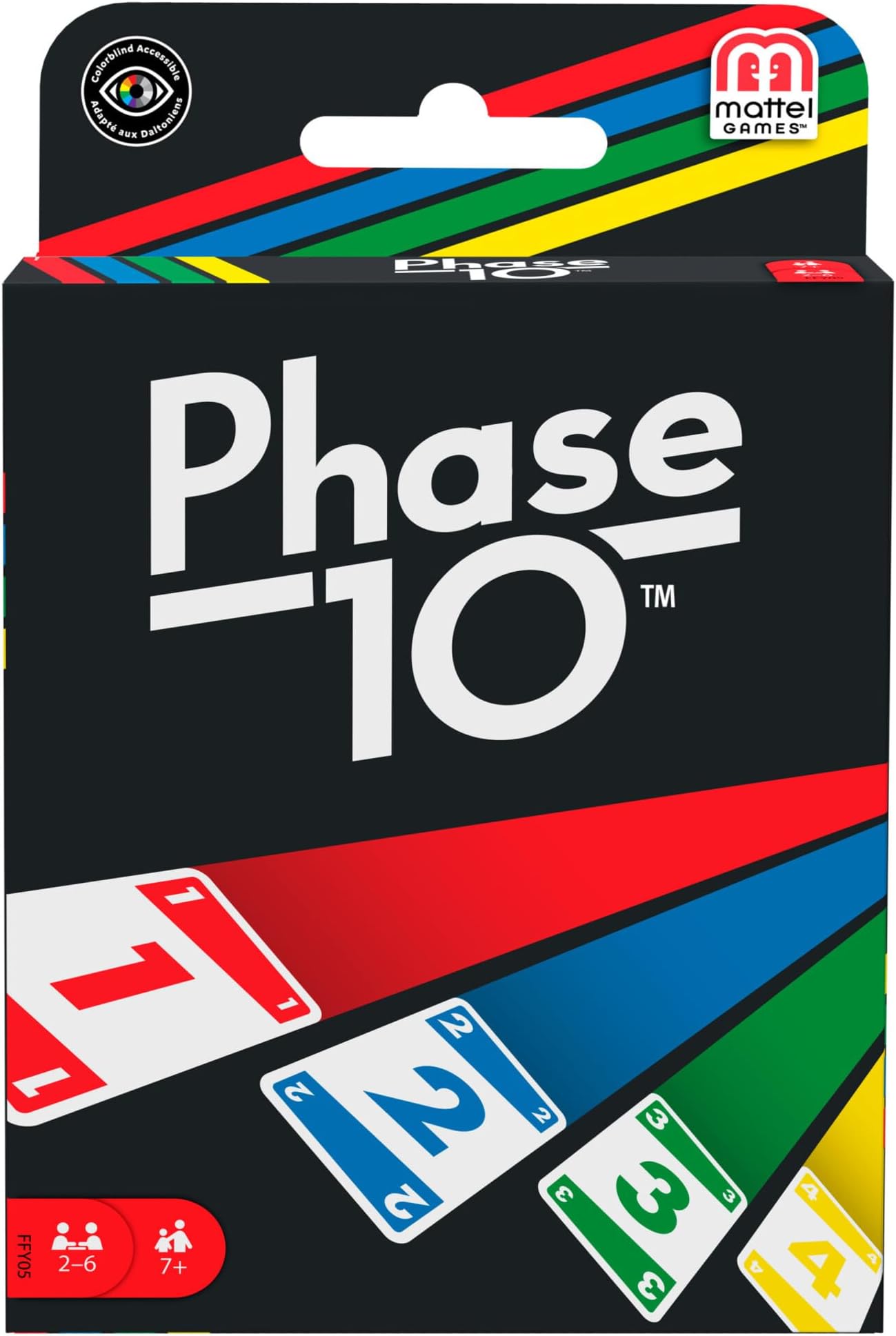 Mattel Games Phase 10 card game, sequences rummy-like card game, includes 108 cards, FFY05