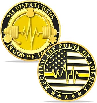 911 Dispatcher Challenge Coins Public Safety Emergency Response Token