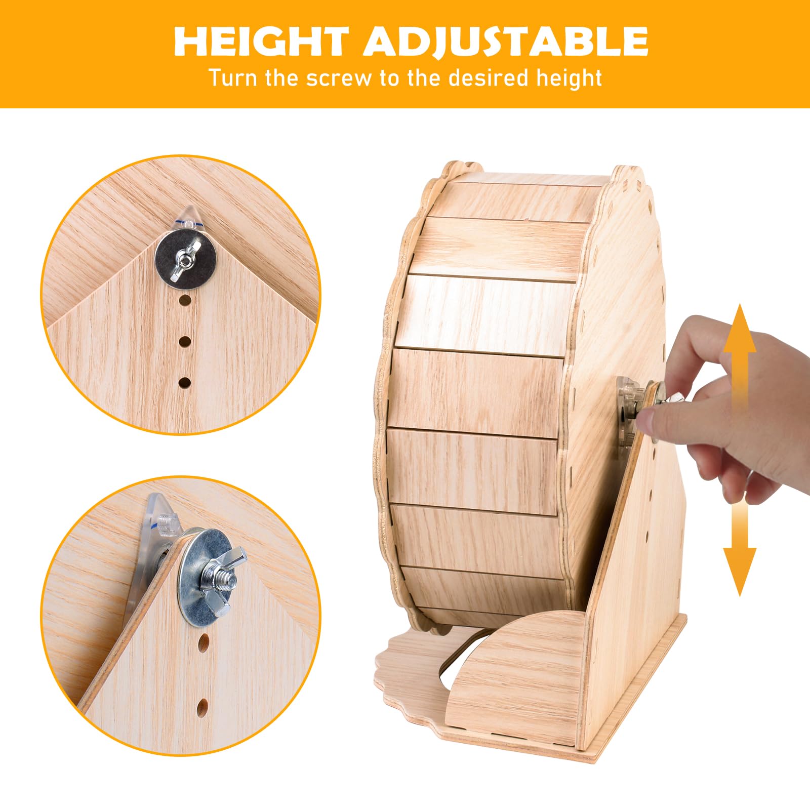 Hamsterrad 26cm Leise Laufrad Hamster Spielzeug Holz Hamsterlaufrad Aus Holz Laufscheibe Holzlaufrad Hamster Wheel Für Hamster, Rennmäuse, Mäuse, Chinchillas, Oder Andere Kleintiere