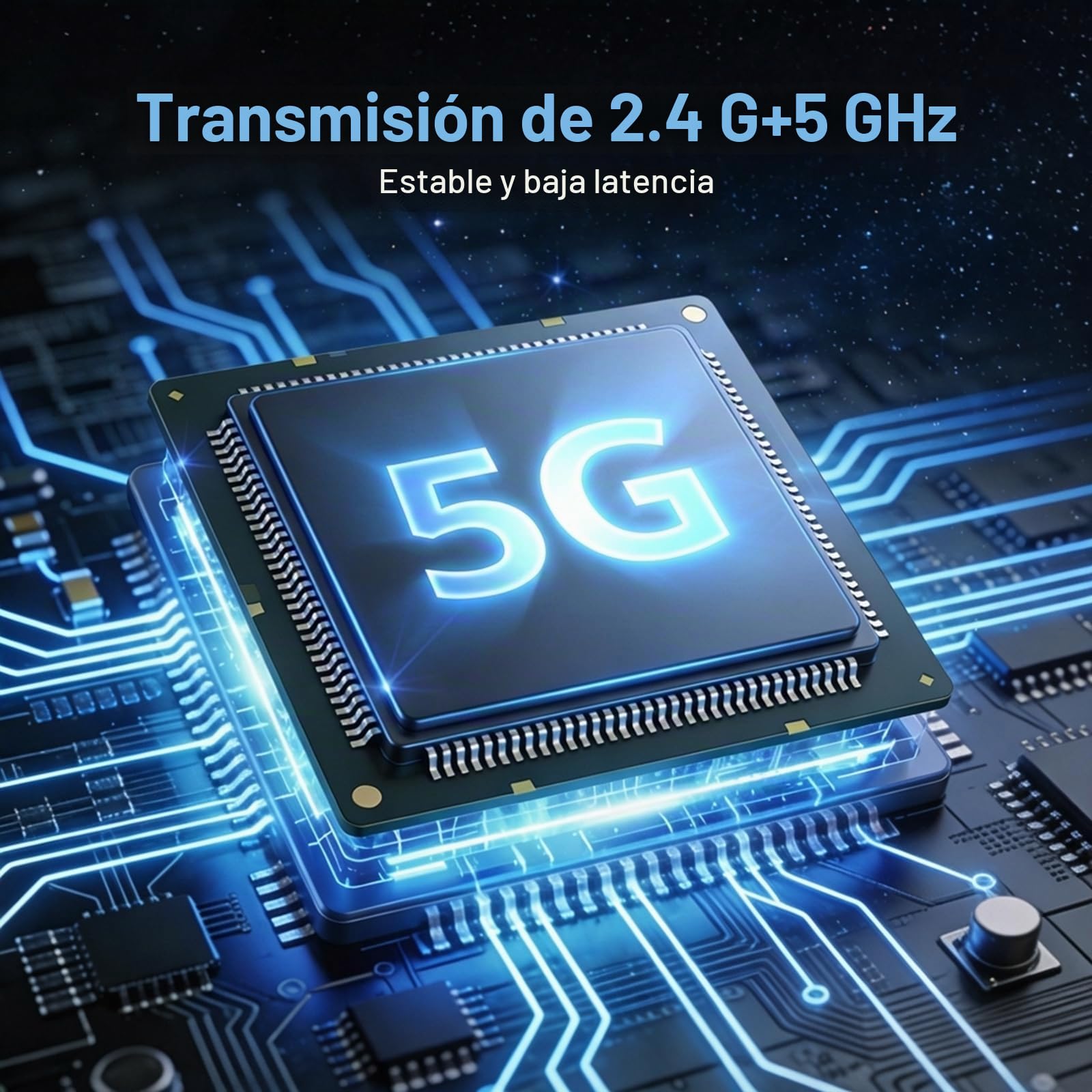 Transmisor y Receptor HDMI Inalámbrico 1080P, Doble Banda 2.4G/5G HDMI Wireless, para Transmisión de Video y Audio Desde PC/Portátil/TV-Box a Monitor/TV/Proyector, Plug and Play