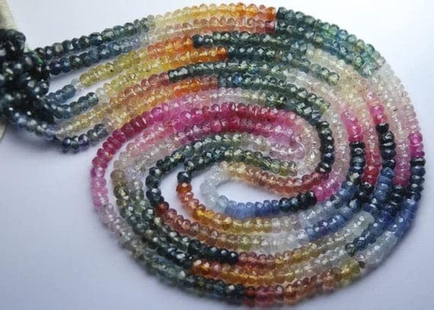 Multi saphir naturel rondelles facettées haut de gamme pour création de bijoux uniques LKBEADS