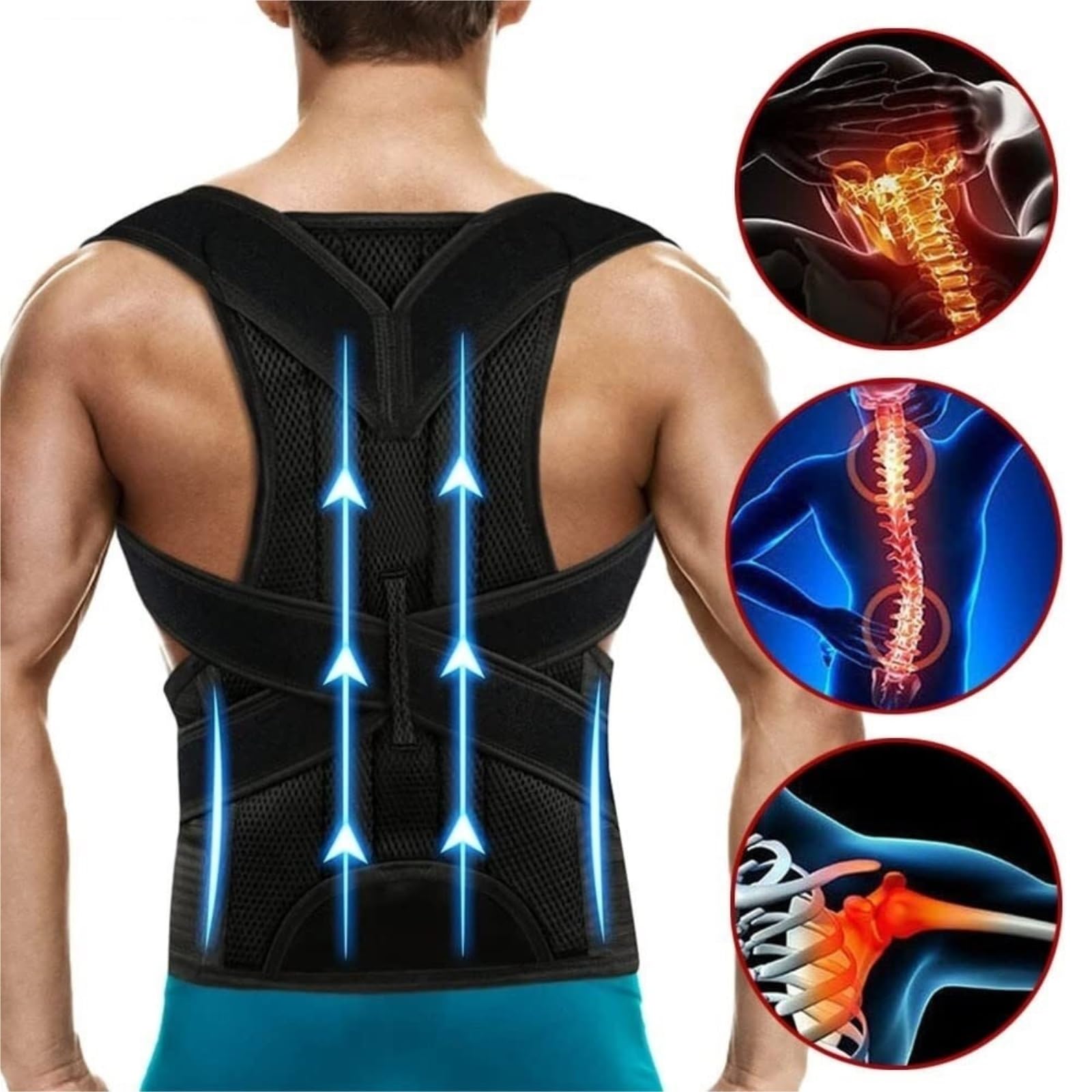 TTDGYYXW Supporto per la Schiena Supporto per la Schiena Regolabile Completo Correttore Collo Clavicola Spalla Supporto per la Schiena Cintura di Supporto(XL)