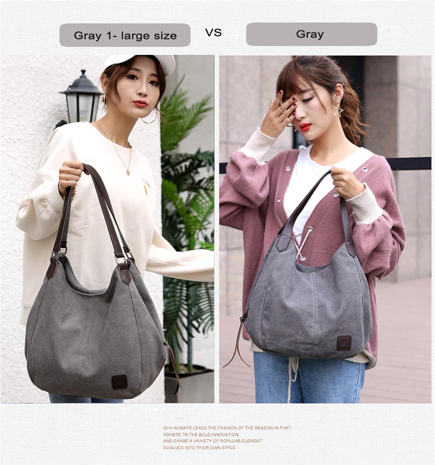 DOURR Women's Multi-pocket Shoulder Bag Fashion Cotton Canvas Handbag Tote Purse - Image 6