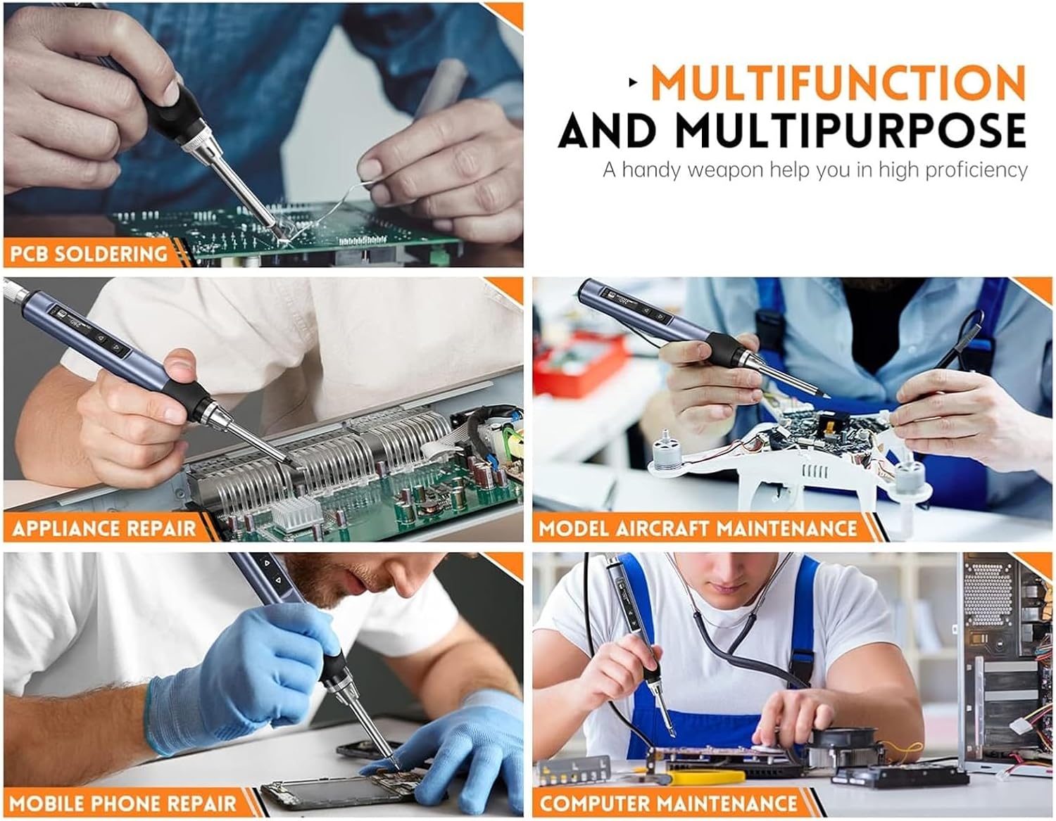 Mini Soldering Iron, USB Type C and DC Power, Precise Temperature Control, Fast Heating, for Electronics, Jewelry, DIY, and Professional Use .g13