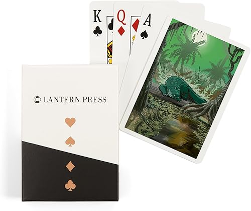 Lantern Press Alligator in Swamp (52 cartas de juego, baraja de cartas de tamaño póquer con comodines)