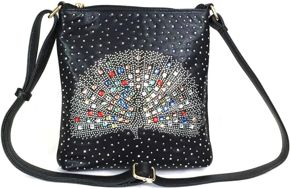 Bling Cross Body Peacock Rhinestone Sparkle Swing
