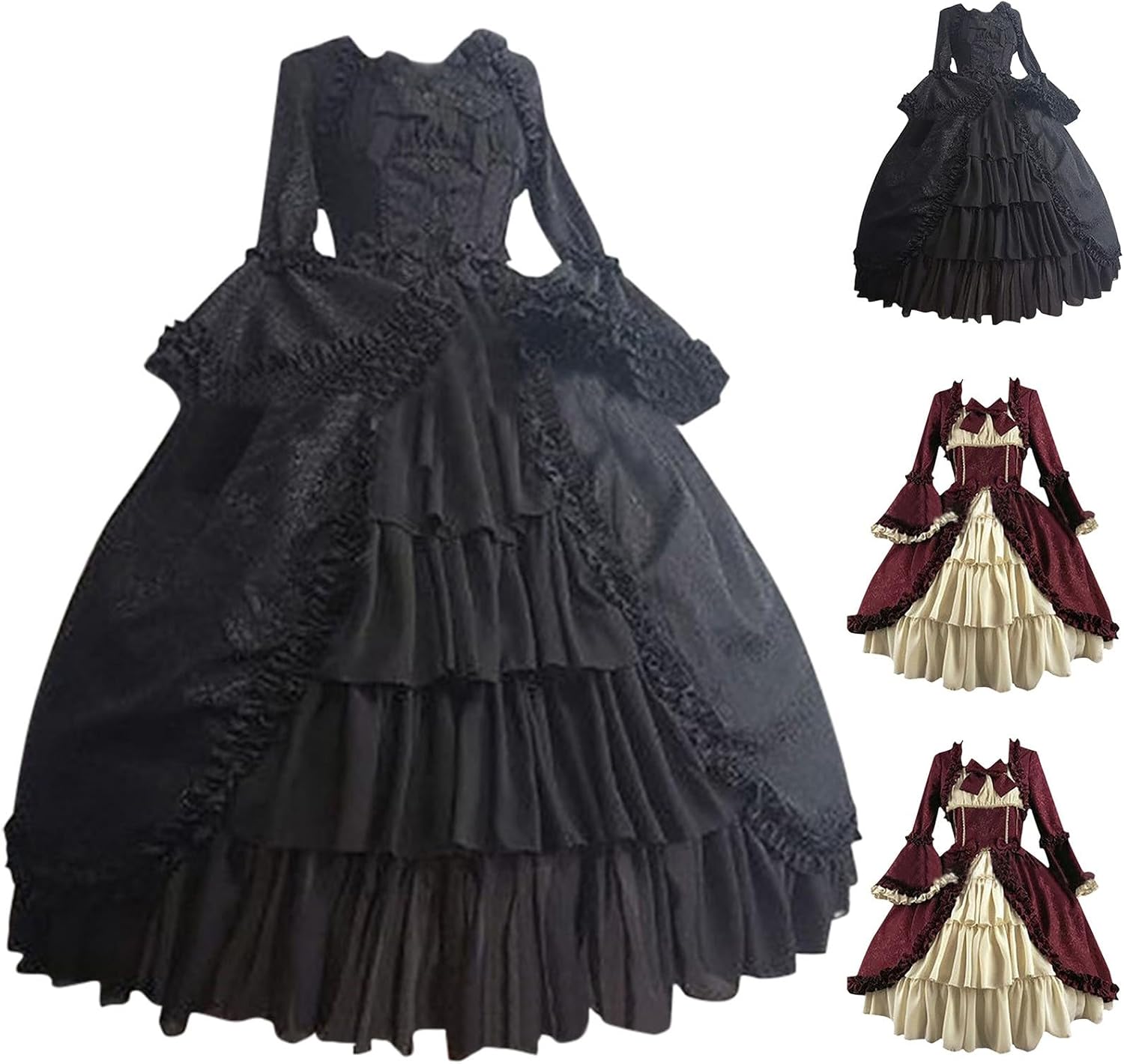 Mittelalter Kleid Damen Renaissance Kostüm Mit Trompetenärmeln