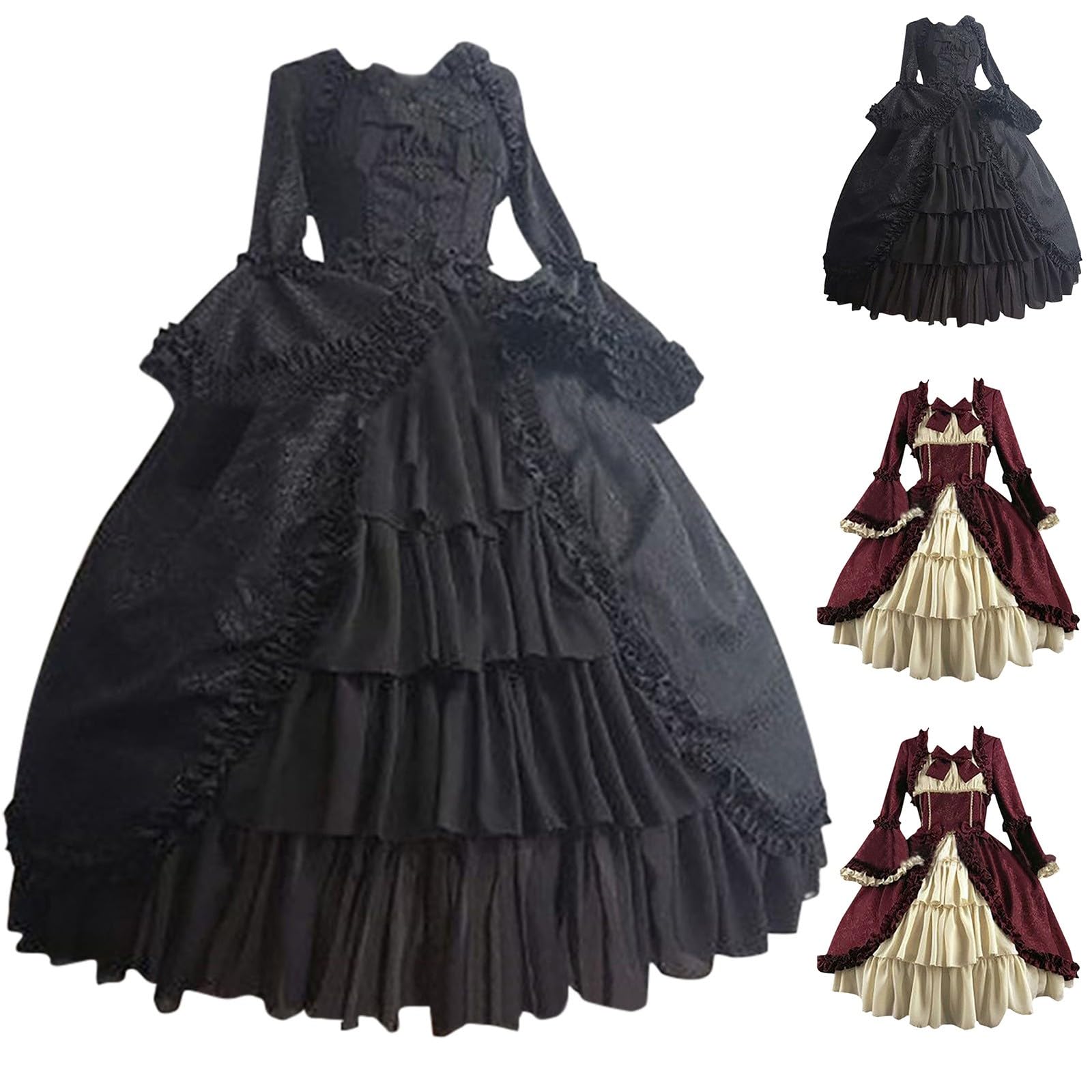 Vestito da donna vintage rococco, abito da ballo, medievale, Lolita, gotico, retrò, vittoriano, maxi abito vintage, per carnevale, Halloween, feste, costume da principessa, cosplay