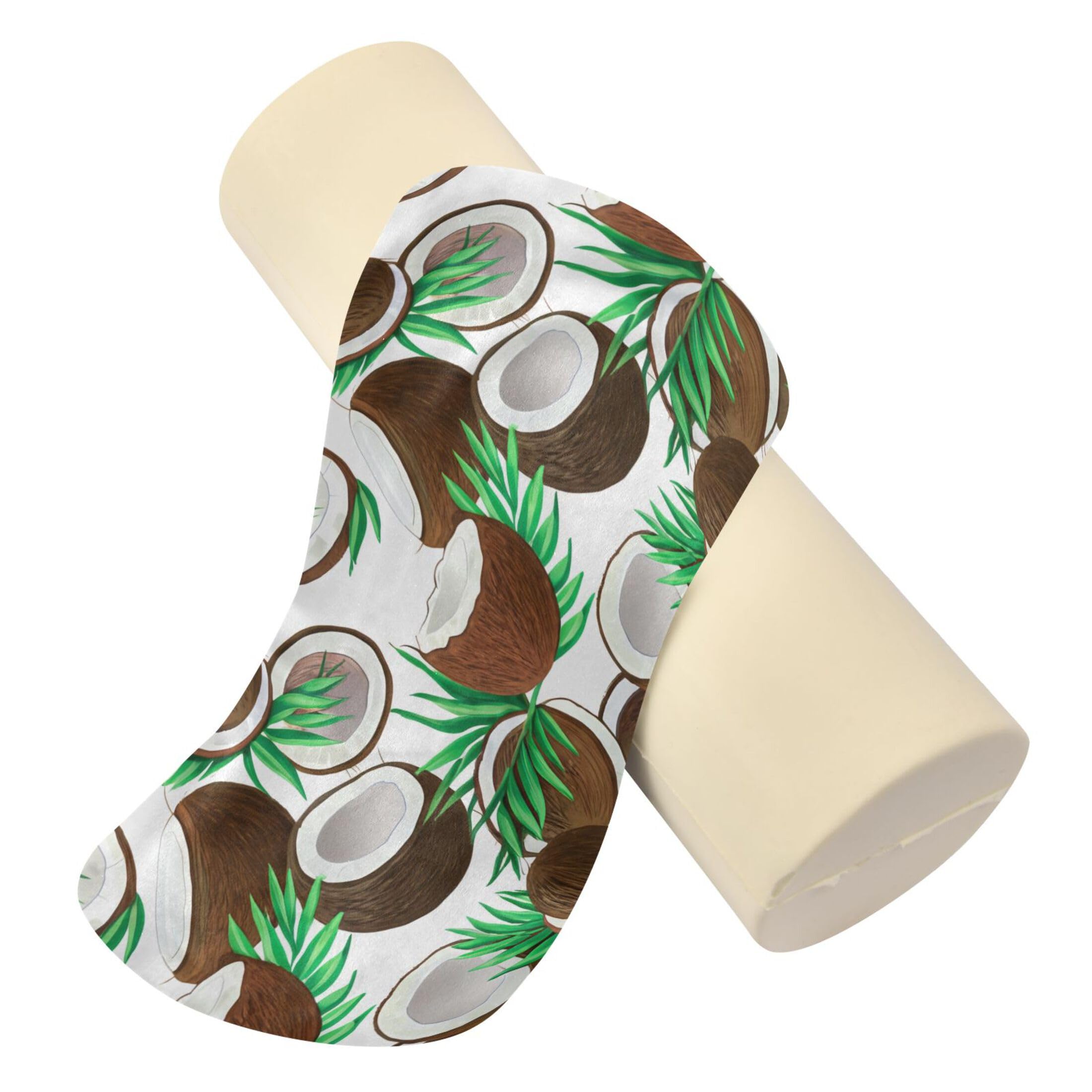 Kigai Coconuts Cervical Neck Roll Pillow for Sleeping, Memory Foam Cylinder Neck Roll Pillow with Washable Cover