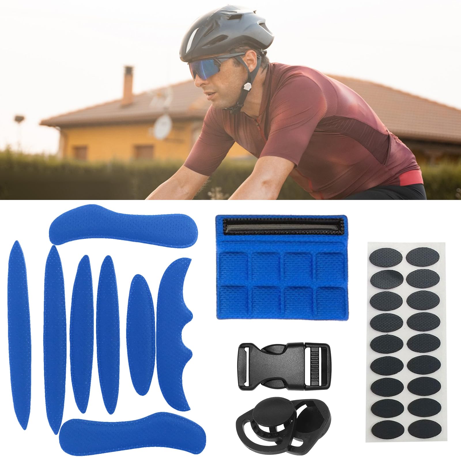Ersatz Fahrrad Helm Polster,Helm Polster Schaumstoff Kit,Helmpolster Schaumstoff,Universal Fahrradhelm Pads,Helm Polster Schaumstoff Kit,Schwamm Helmpolster, Fahrradhelmpolster,Ersatz Fahrrad,Blau Sport & Freizeit