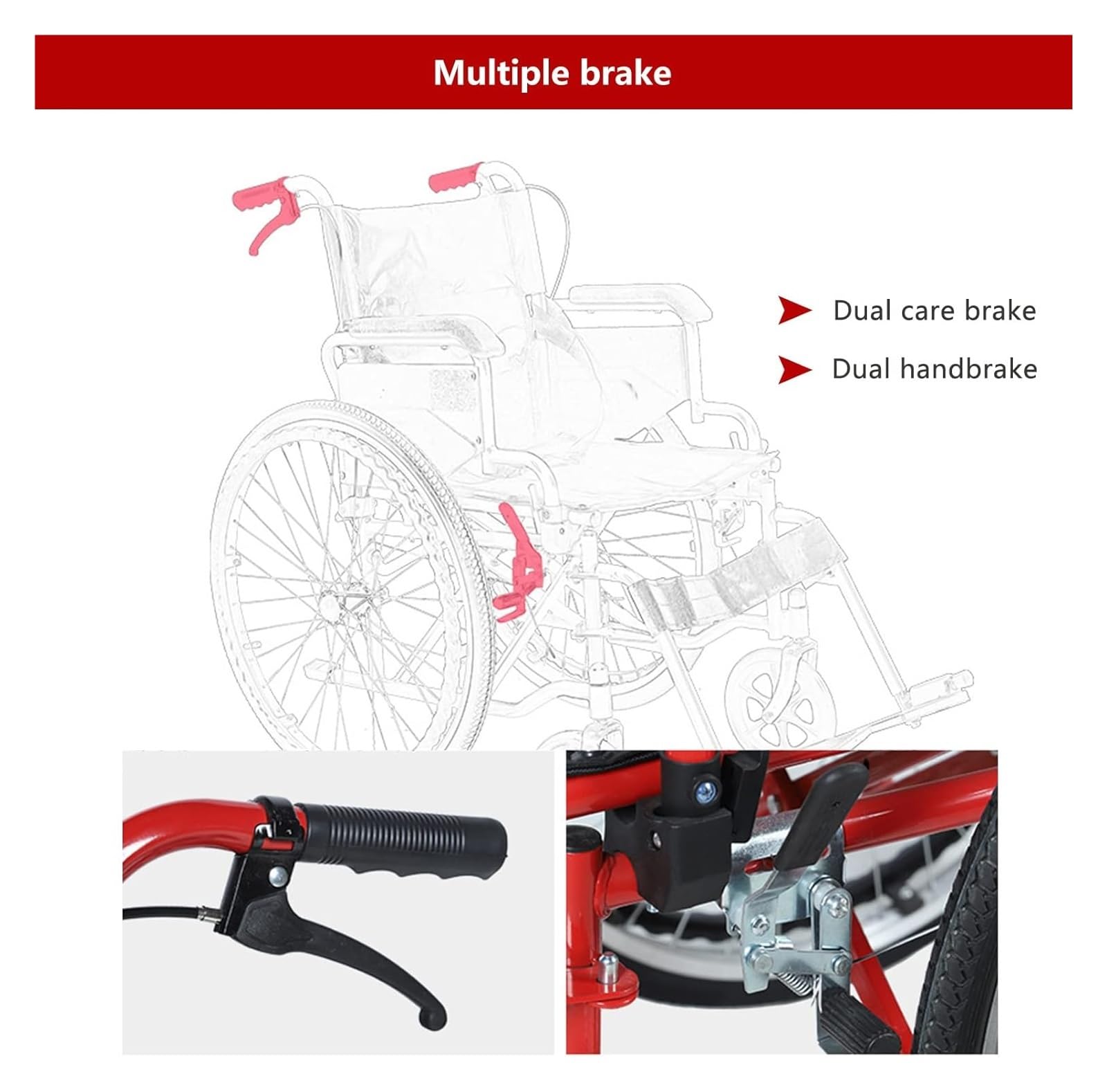 Silla De Ruedas Plegable Silla De Ruedas, Silla De Ruedas Manual Ligera, Sillas De Ruedas Plegables Ligeras, Reposapiés Abatibles, Brazos Extraíbles Y Abatibles For Facilitar La Transferencia