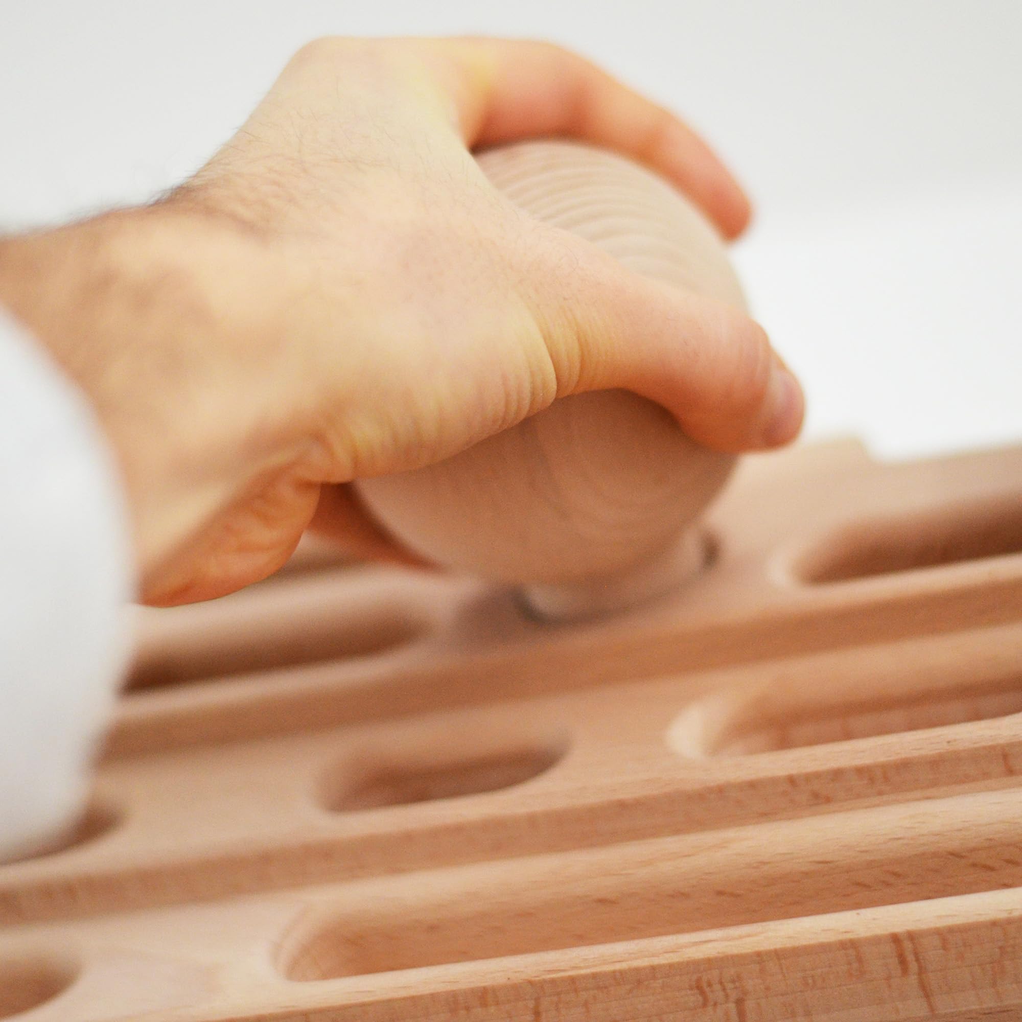 Kugelgriffe für FingerPeg 1.0 – EIN Paar kugelförmige Klettergriffe für Pegboard - Holzsphärenstangen Φ76 mm - FingerPeg 1.0 Erweiterungsgriffe zum Training des Pinchgriffs