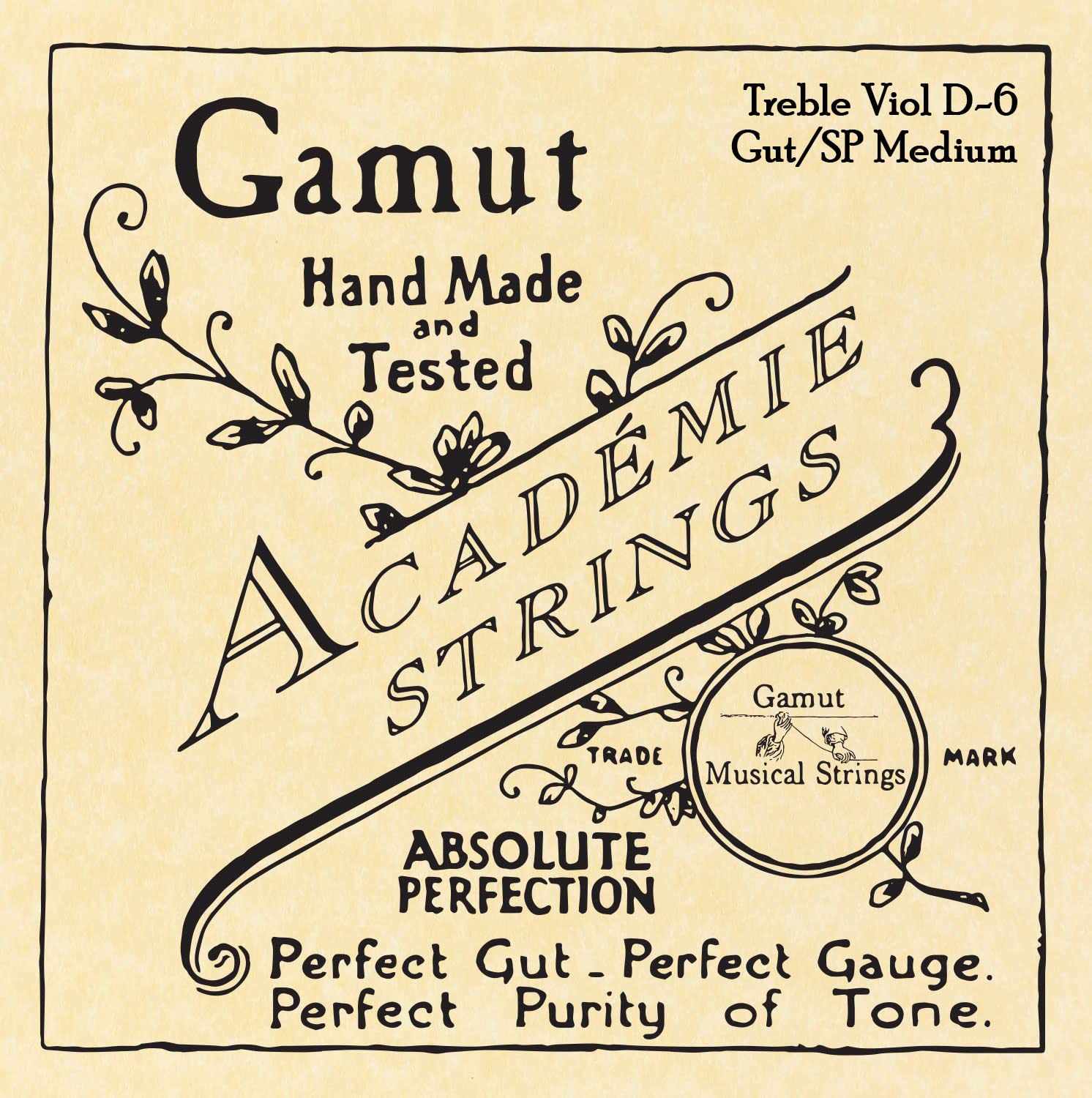 Academie Treble Viol D-6 Gut/Silverplate Medium Gauge