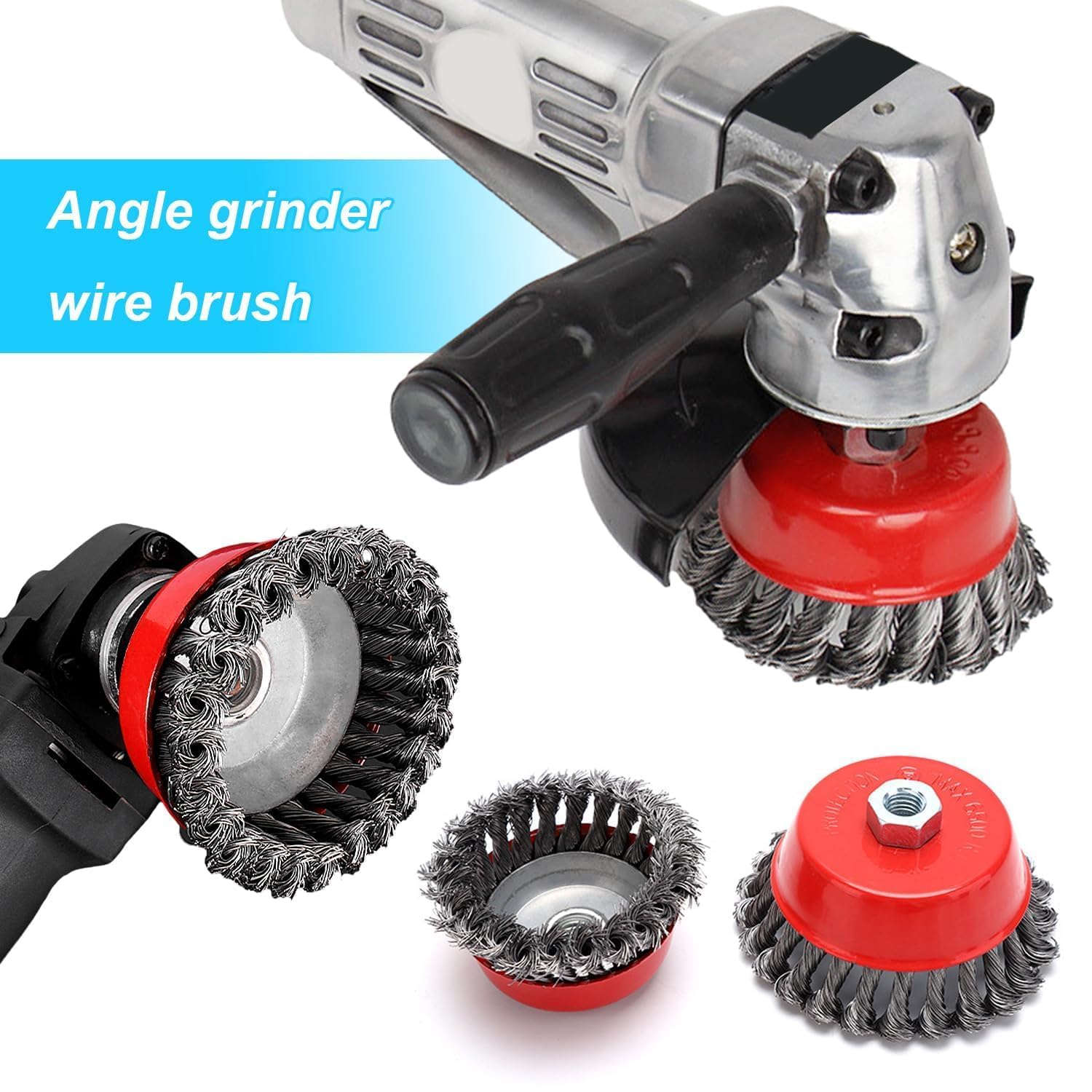 Pack Of 6 Wire Brush Angle Grinder Flex, M14 X 2 Cup Brush Angle Grinder Diameter 75 Mm And 100 Mm, Steel Brush Wire Brush For Cleaning And Grinding Angle Grinders