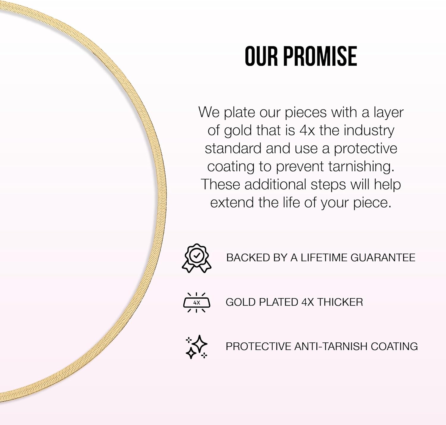 Electric Picks Python Gold Herringbone Necklace for Women – 18kt Gold Filled Chain Necklace, Tarnish-Resistant, Hypoallergenic, Wear Alone or Layered, Everyday Gold Jewelry Necklace - 3mm - Image 7